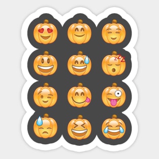 Halloween Pumpkin Emojis Sticker